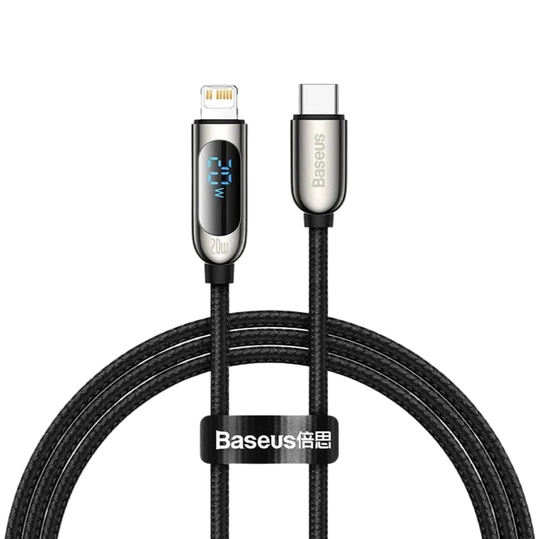 Baseus Display Fast Charging Data Cable Type-C to Lightning 20W 1M - Black