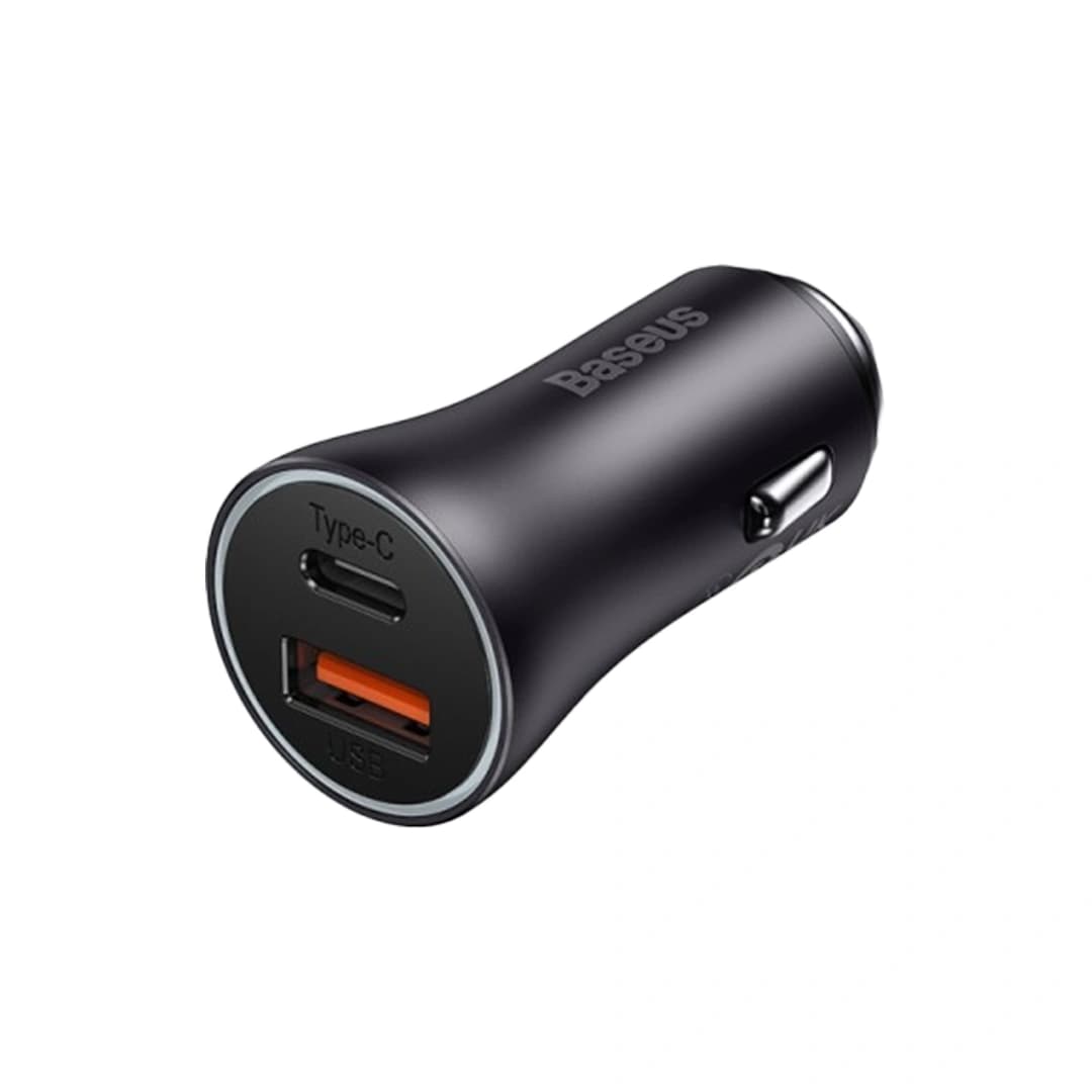 Baseus Golden Contactor Max Dual Fast Charger Car Charger U+C 60W Dark Gray