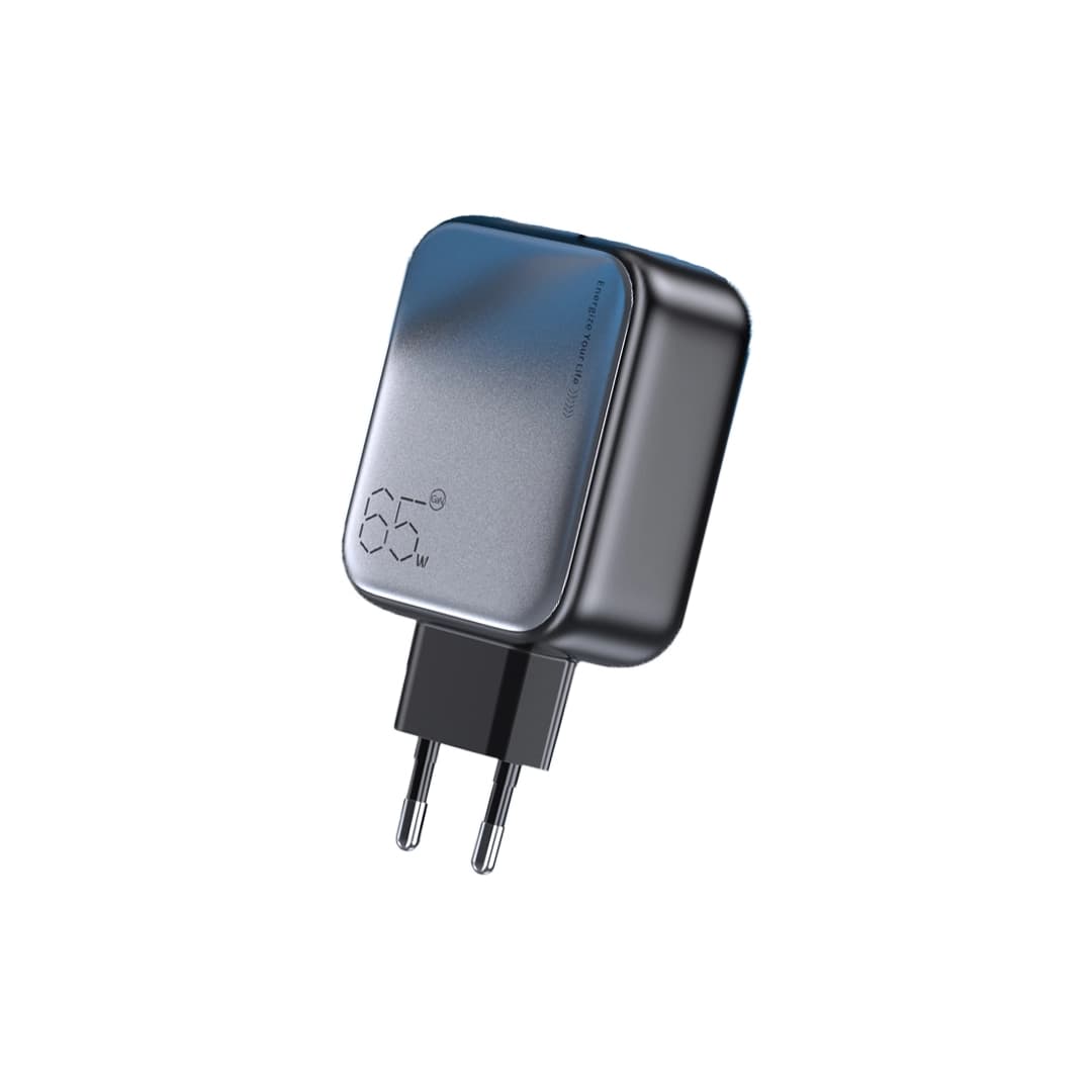 Vyvylabs Swiftshine GaN Fast Charger 65W C (with Retractable C Cable) EU Version Black