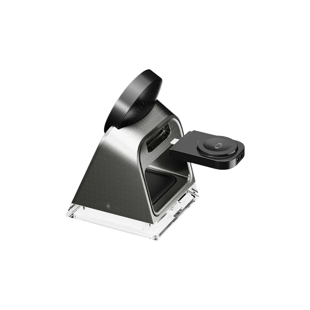 Vyvylabs W83 3 in 1 Wireless Charger 15W (With LED Light) Tarnish