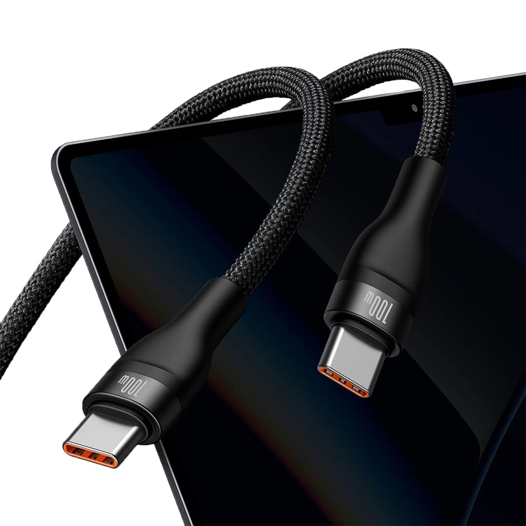 Baseus Flash Series Ⅱ One-for-Two Fast Charging Cable Type-C to C+C 100W 1.5m Black-CASS060001